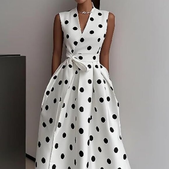 Polka Dot Midi Dress - Picture 1 of 2